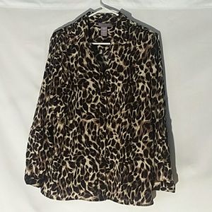 Laura Scott Buttondown XL Long Sleeve Top